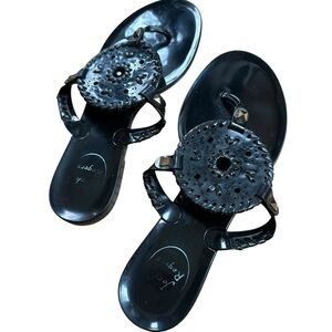 Jack Rogers Georgica Jelly Black Sandals Women’s 7